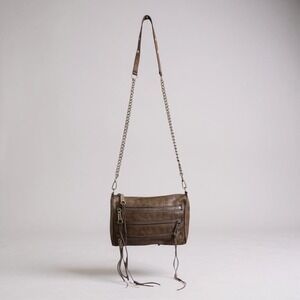 Rebecca‎ Minkoff Crossbody Bag Triple Tassel Zip Brown Leather Handbag